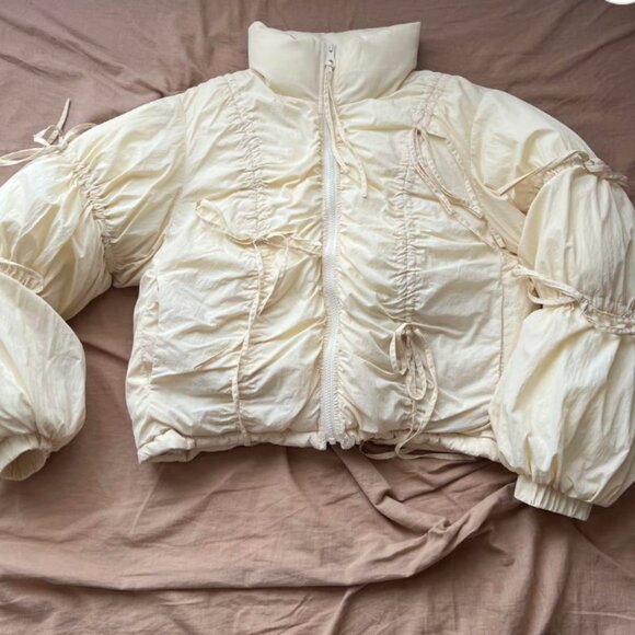 SLY Ribbon Gather Puffer Jacket - Picture 1 of 3